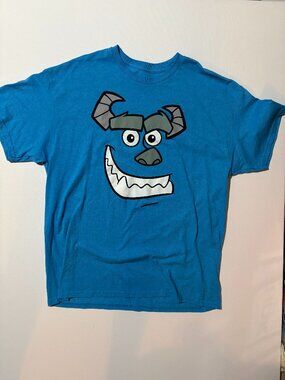 Disney Pixar Monsters Inc Sulley Big Face Graphic T Shirt Men’s XL Blue